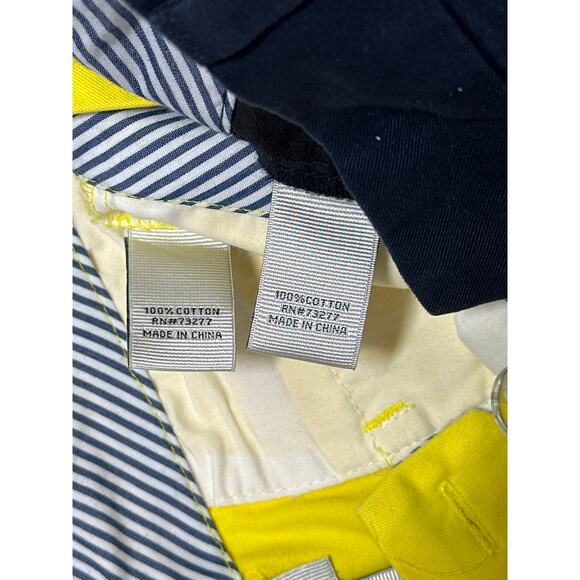 Stylus Cotton Shorts Lot of 2 Navy Blue Yellow Flat Front Size 6 Casual Colorful - Picture 10 of 11